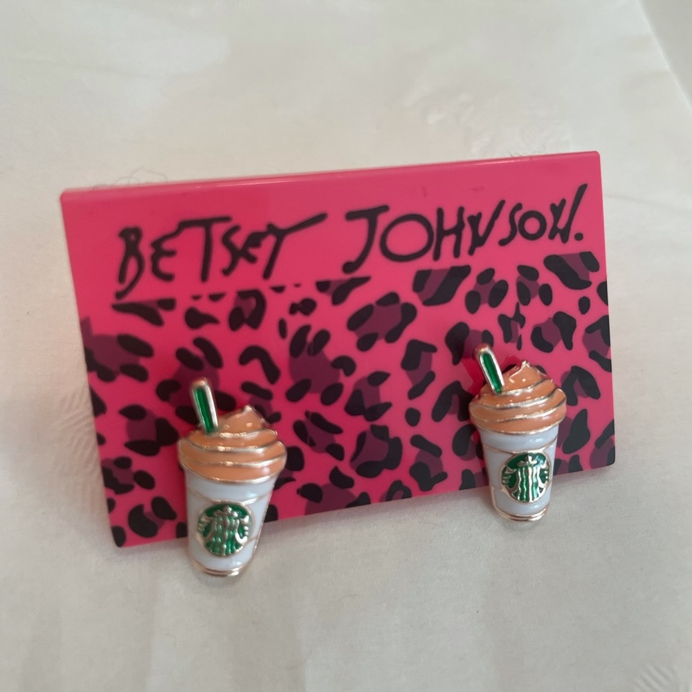 Starbucks Betsey Johnson Earrings, Cafe Latte Coffee NWT